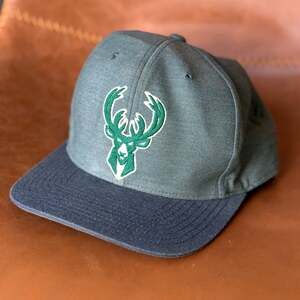 Mitchell & Ness Milwaukee Bucks Snapback Two Toned Hat Green w/ Black Brim